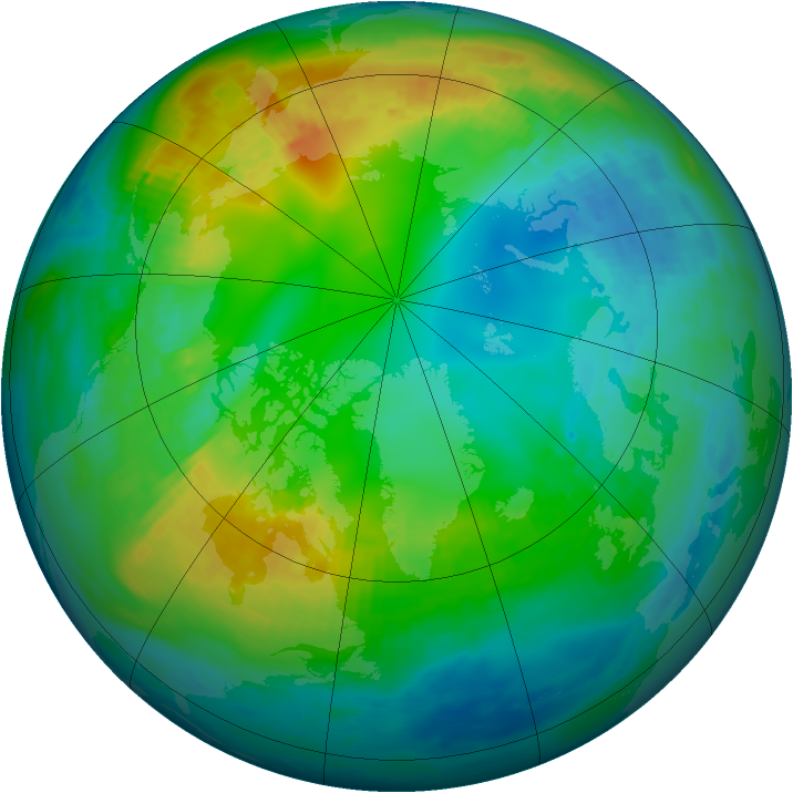 Arctic ozone map for 09 November 1979